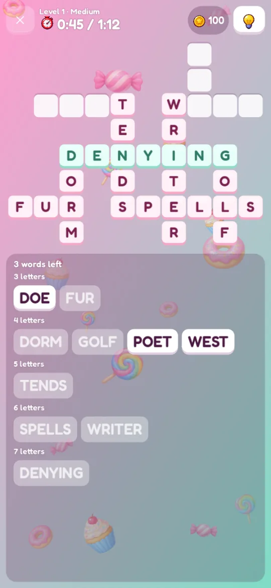 A puzzle with the Candy theme